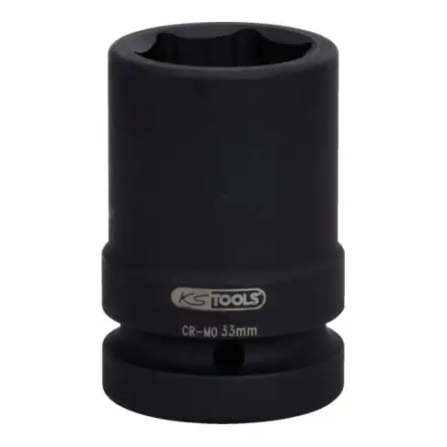 1" Douilles à chocs 6 pans, mi-longues, 33mm