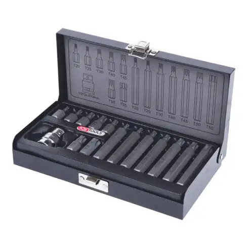 10mm Coffret d'embouts, 15 pcs., Torx