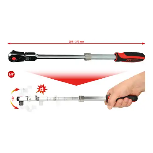 3/8" Cliquet télescopique, 72 dents