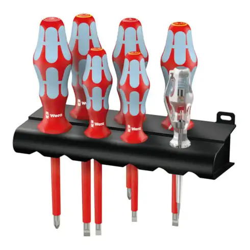 3160 i/7 Jeu de tournevis, acier inoxydable + Rack, 7 pièces