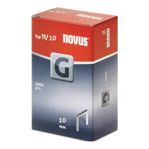 Agrafe à fil d'acier plat 11 B10,6xL10mm l. fil 1,25 mm 5000pces/carton NOVUS