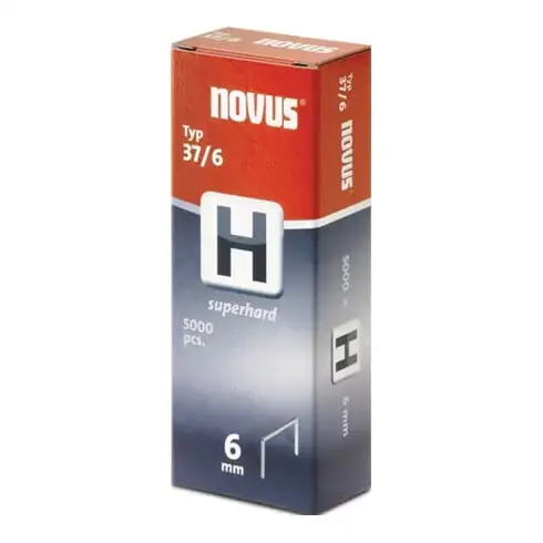 Agrafe fine 37 largeur de l'agrafe 10,6 mm 6 mm 0,75 mm extra dure 5000 un. NOVU