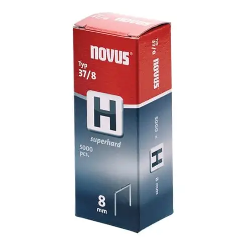 Agrafe fine 37 largeur de l'agrafe 10,6 mm 8 mm 0,75 mm extra dure 5000 un. NOVU