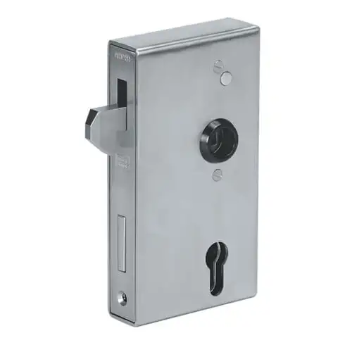 AMF Boîtier de serrure pour porte coulissante 140SNIG V2A DIN L/R Dimension A30xB94xC172mm Dornm.60mm