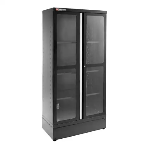 Armoire 2m Facom JLS3, 2 portes vitrées, noire