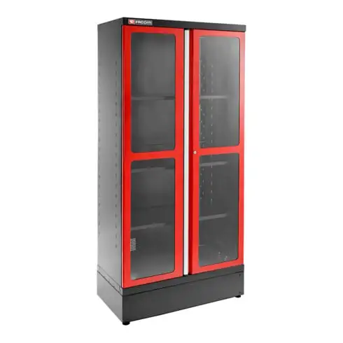 Armoire 2m Facom JLS3, 2 portes vitrées, rouge