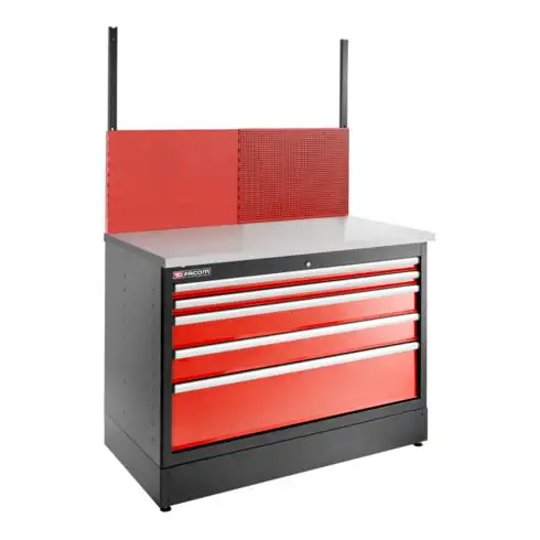 Armoire basse double Facom JLS3, 5 tiroirs, rouge