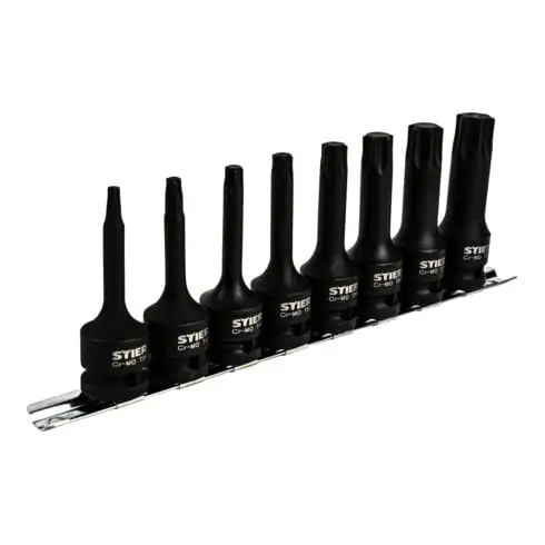 Assortiment de 8 embouts pour visseuse STIER 1/2" TX