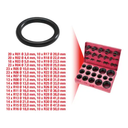 Assortiment de joints toriques Ø 3-50mm/R01-R32, 419 pcs.