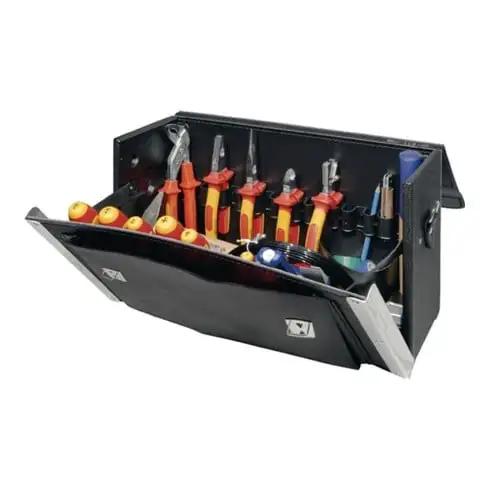 Assortiment d'outils iqs 46 pièces pour électricien testeur/app.mesure, en mallette