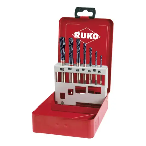 Assortiment tarauds machine HSS TiAlN forme C 35° 7 pièces