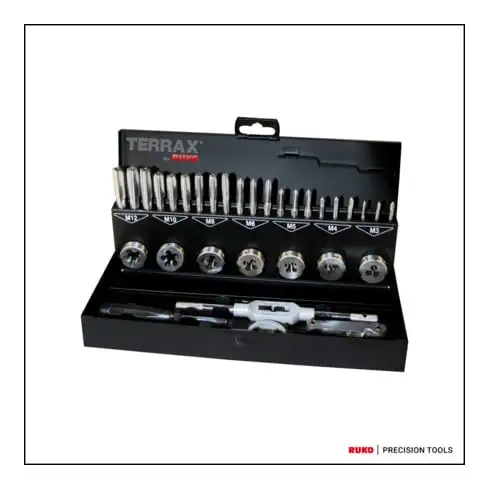 Assortiment tarauds main + filières RUKO 31 pcs HSS