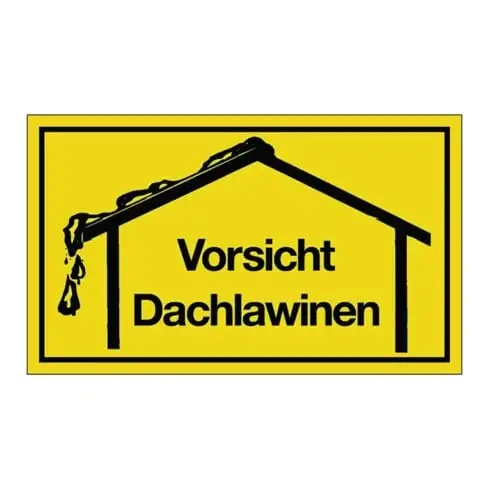 Attention avalanches de toit L250xB150mm plastique noir/jaune