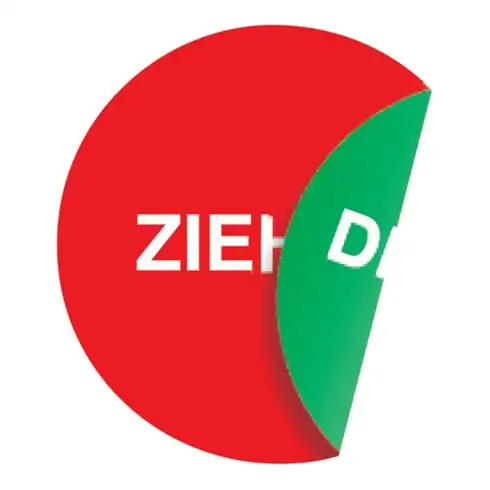 Autocollant de porte D.100mm film auto-adhésif à tirer/pousser