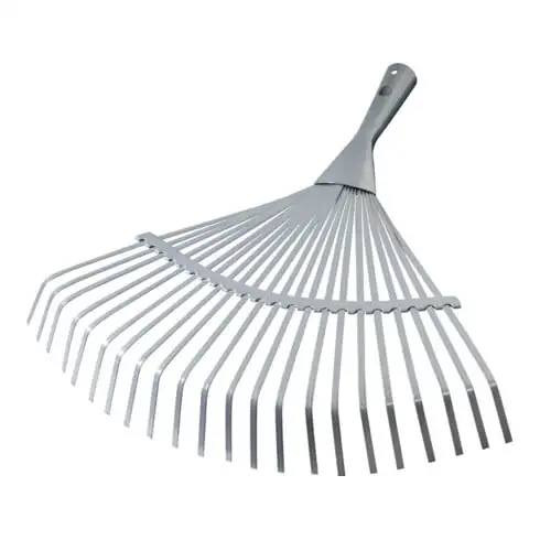 Balai à feuilles l. de travail 450 mm revêtement poudre argenté sans manche