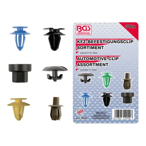 BGS Assortiment de clips de fixation automobiles pour Opel 300 pièces