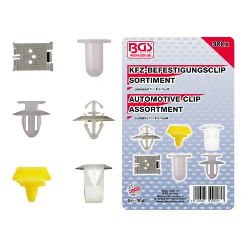 BGS Assortiment de clips de fixation automobiles pour Renault 300 pièces