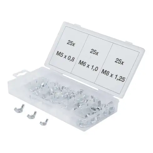 BGS Assortiment d’écrous-papillons 75 pièces