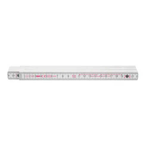 BMI Metre pliant bois blanc, Longueur : 2m