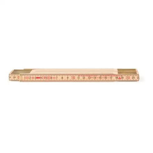 BMI Metre pliant bois nature, Longueur : 2m
