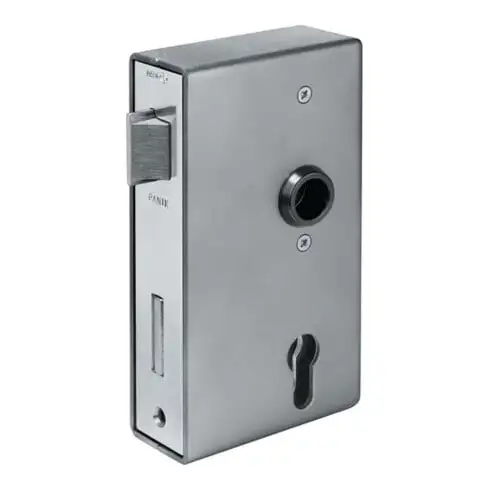 Boîtier de serrure AMF 140P DIN L dimension A30xB94xC172mm distance tête/appuie-tête 60mm sortie 72mm