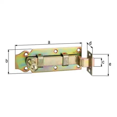 Boulon de porte L.160mm B.56mm STA galv. galv. jaune GAH