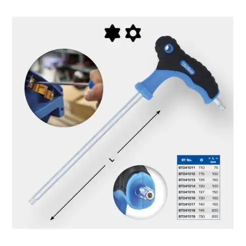 Brilliant Tools Clés mâles coudées percées Torx® à poignée en T T25 x 150 mm