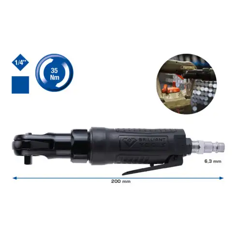 Brilliant Tools Cliquet pneumatique 1/4", 35 Nm