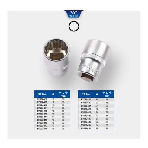 Brilliant Tools Douille 12 pans 1/2", 27 mm