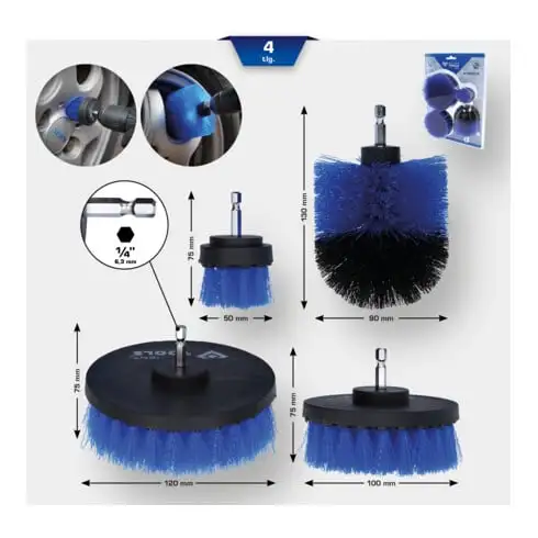 Brilliant Tools Jeu de brosses pour perceuses, 4 pcs