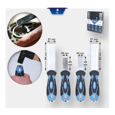 Brilliant Tools Jeu de grattoirs universel, 4 pcs