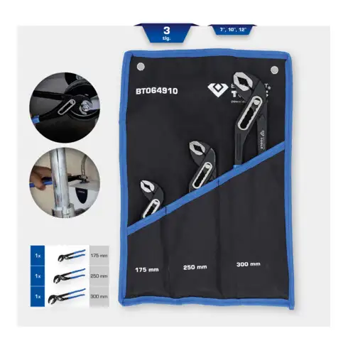 Brilliant Tools Jeu de pinces multiprise, 3 pcs, 7", 10", 12"