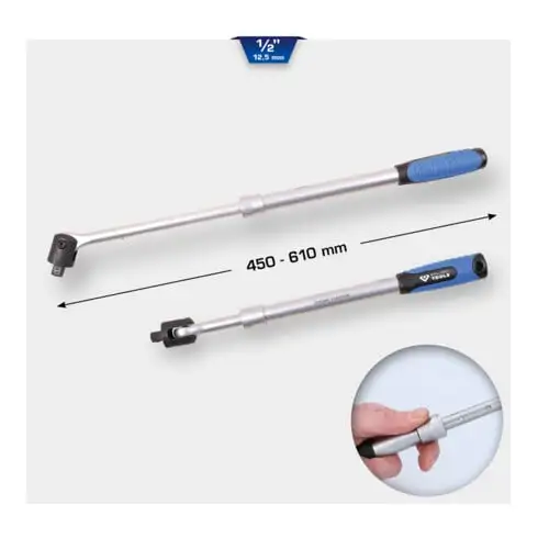 Brilliant Tools Poignée articulée télescopique 1/2" (450 - 610 mm)