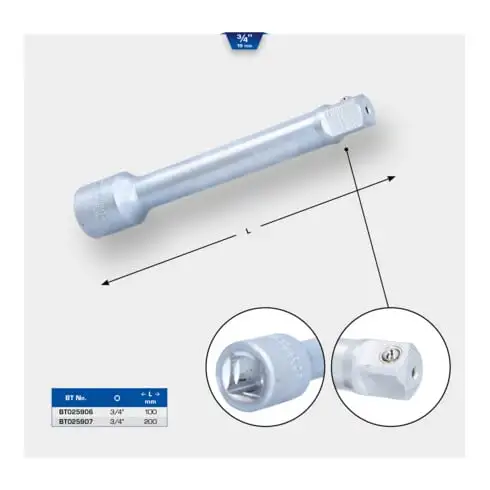 Brilliant Tools Rallonge 3/4", 200 mm