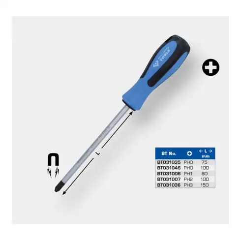 Brilliant Tools Tournevis cruciforme, PH0 x 75 mm