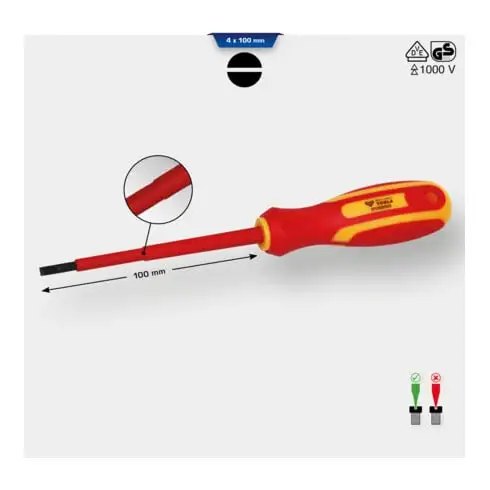 Brilliant Tools Tournevis plat VDE 4, 0 x 100 mm
