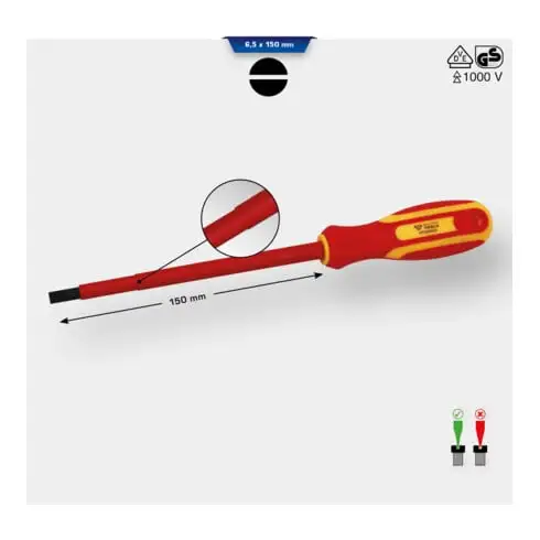 Brilliant Tools Tournevis plat VDE 6, 5 x 150 mm