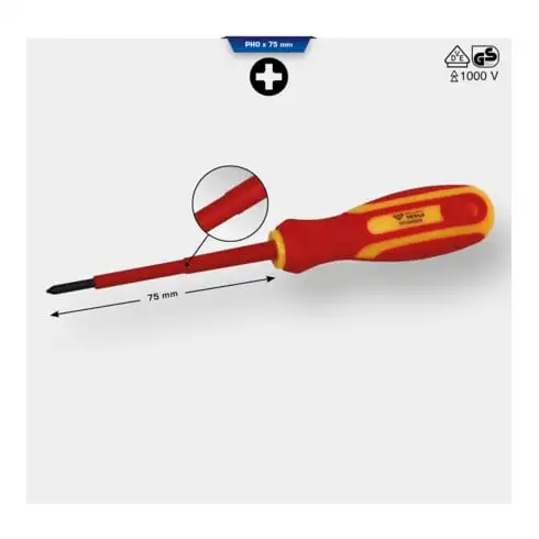 Brilliant Tools Tournevis plat VDE PH0 x 75 mm