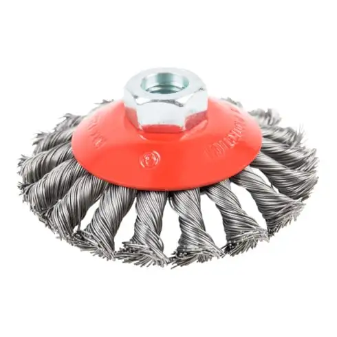 Brosse conique STIER, diamètre 100 mm, M14, 0,5 mm, torsadée, en acier