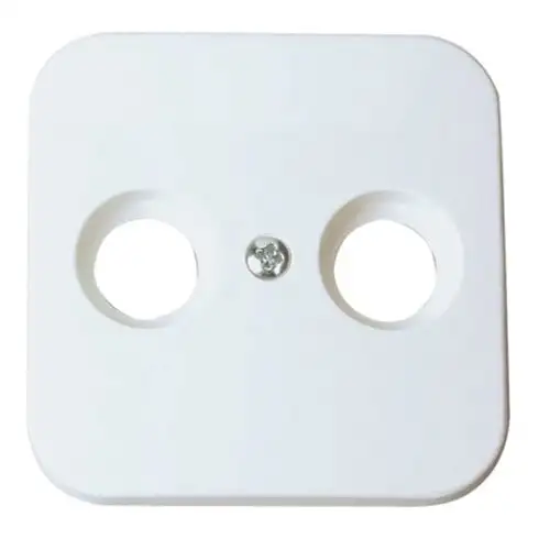 Cache 2 trous TV/RF pour prises d'antenne blanc pur (similaire au RAL 9010)