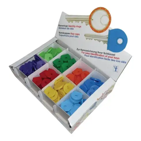 Cache-clefs 200 pcs. en crt. couleurs assorties Ku.