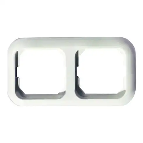 Cadre de finition double 82mm blanc pur (similaire à RAL 9010) pour fraisage / utilisation horizontale