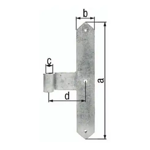 Charnière centrale de porte 400x60x120mm STA galv.gelb verz.8mm GAH