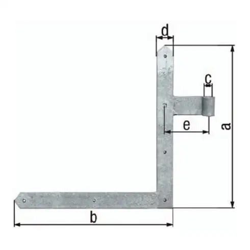 Charnière de porte 400x800x40x40x105mm STA TZN inférieur gauche 5mm