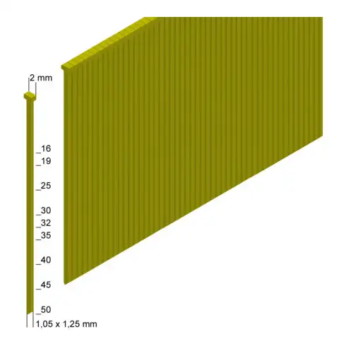 Clous à tête de refoulement (brads) J50CNKHA gavalnisés Prebena, revêtus de résine, longueur 50 mm