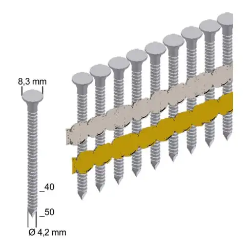 Clous d'ancrage Prebena ANK50/40NKRI galvanisés longueur de bague 50 mm