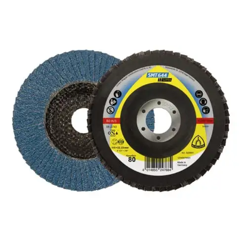 Disque à franges abrasives Klingspor SMT 644 125 x 22,23 mm grain 120 droit