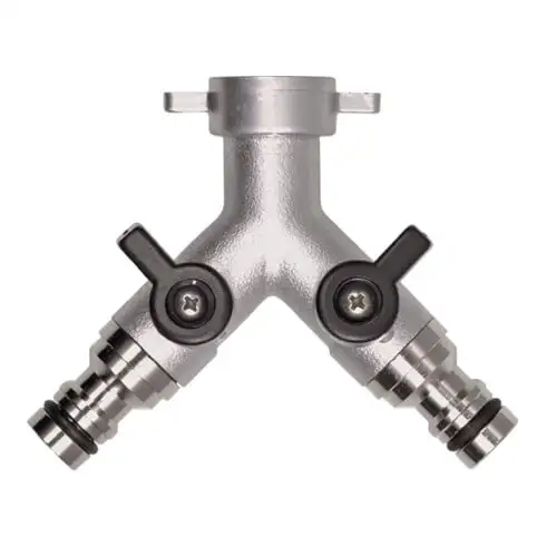 Distributeur à deux voies GEKA plus laiton nickelé filetage int. 3/4 po. GEKA