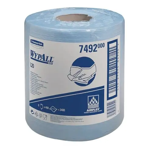 Essuie-tout WYPALL L10 EXTRA 7492 L380xl185env. mm 1 couche, perforé, RCS bleu K