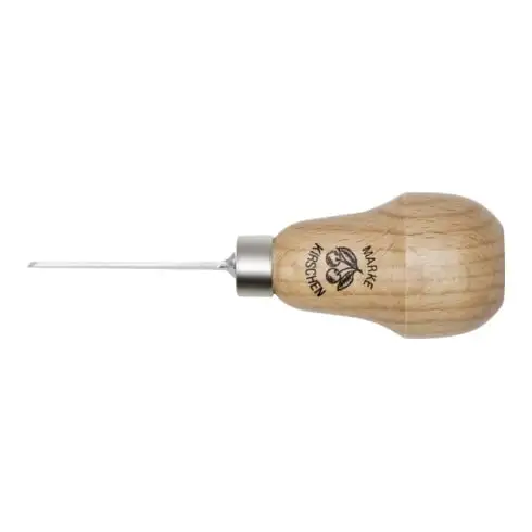 Fer à découper Kirschen avec manche poire diagonal, point 1, 1,5 mm